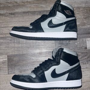 Nike Air Jordan 1 Black and Grey High-Top Sneakers